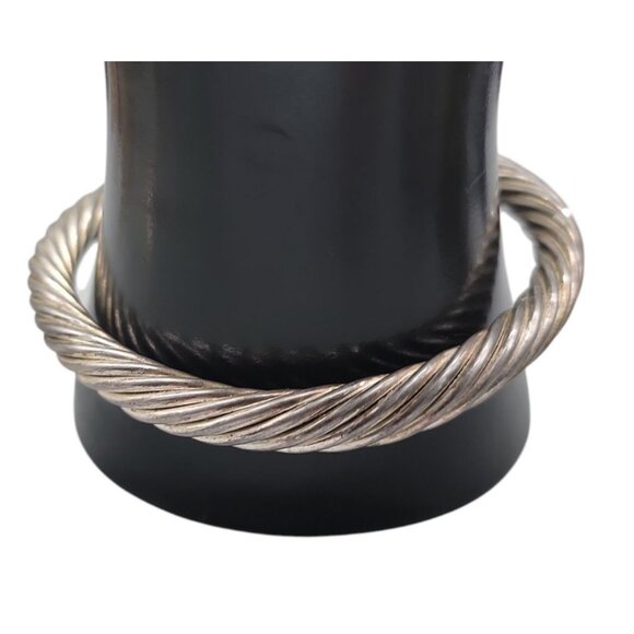 Twisted Cable Open Cuff Bracelet Lion Head End Caps Adjustable Silver/Gold Tone - Picture 7 of 16